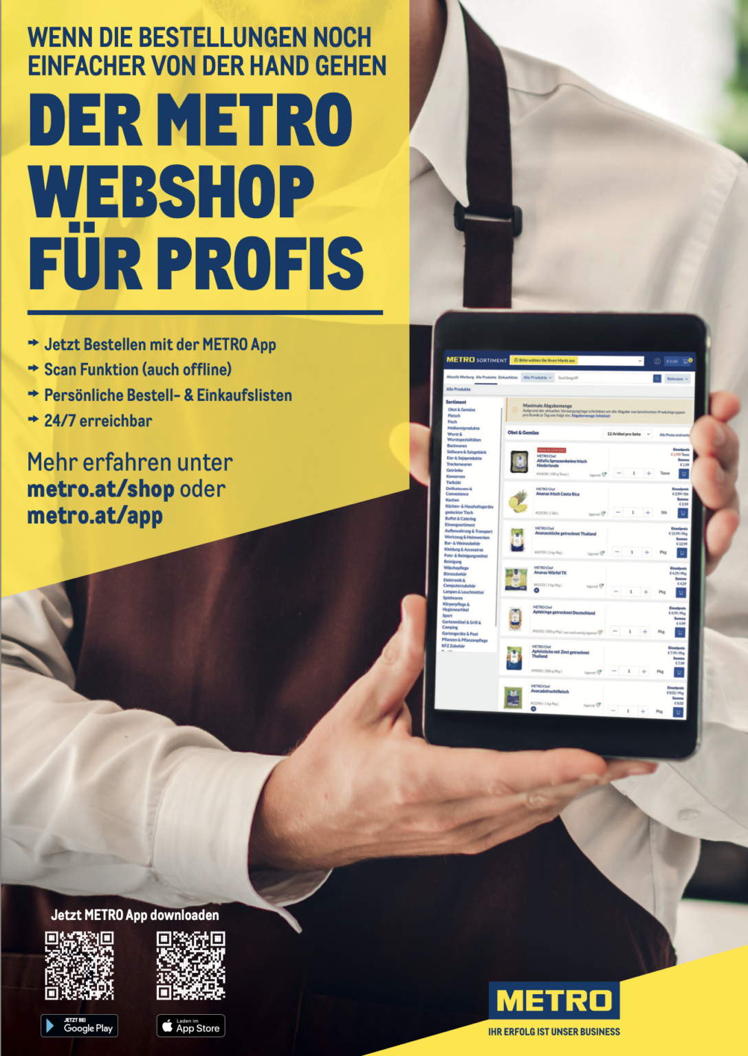 Willkommen im Metro-Webshop - die ganze Metro-Qualität per Klick ...